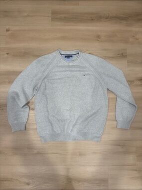 Tommy Hilfiger Men's Jumper Grey XXL pullover Knit Sweater 100% Cotton